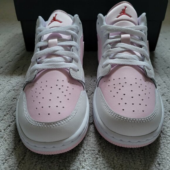 Youth Size 6Y Jordan 1 Low Pink Foam Fire Red White (GS) 553560-608 AUTHENTICNEW - Picture 5 of 9